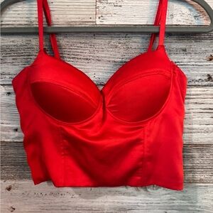 Say What? Vibrant Red Bustier Bra